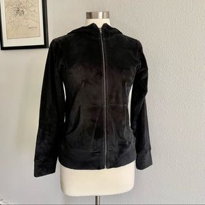 Patagonia Full Zip Black Soft Fleece Jacket Small 100% Polyester Hood Pockets